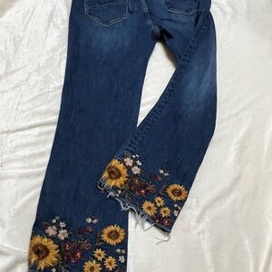 DRIFTWOOD Floral Embroidered Blue Jeans